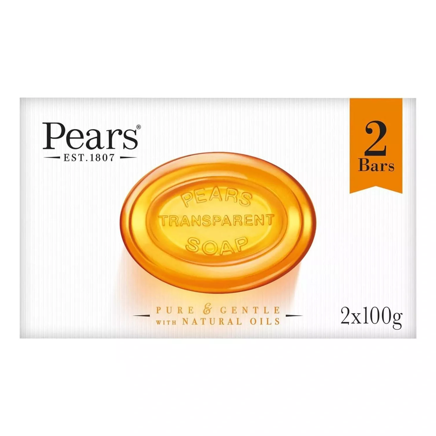 Pears pure and gentle transparent amber soap with natural oils 2x100g