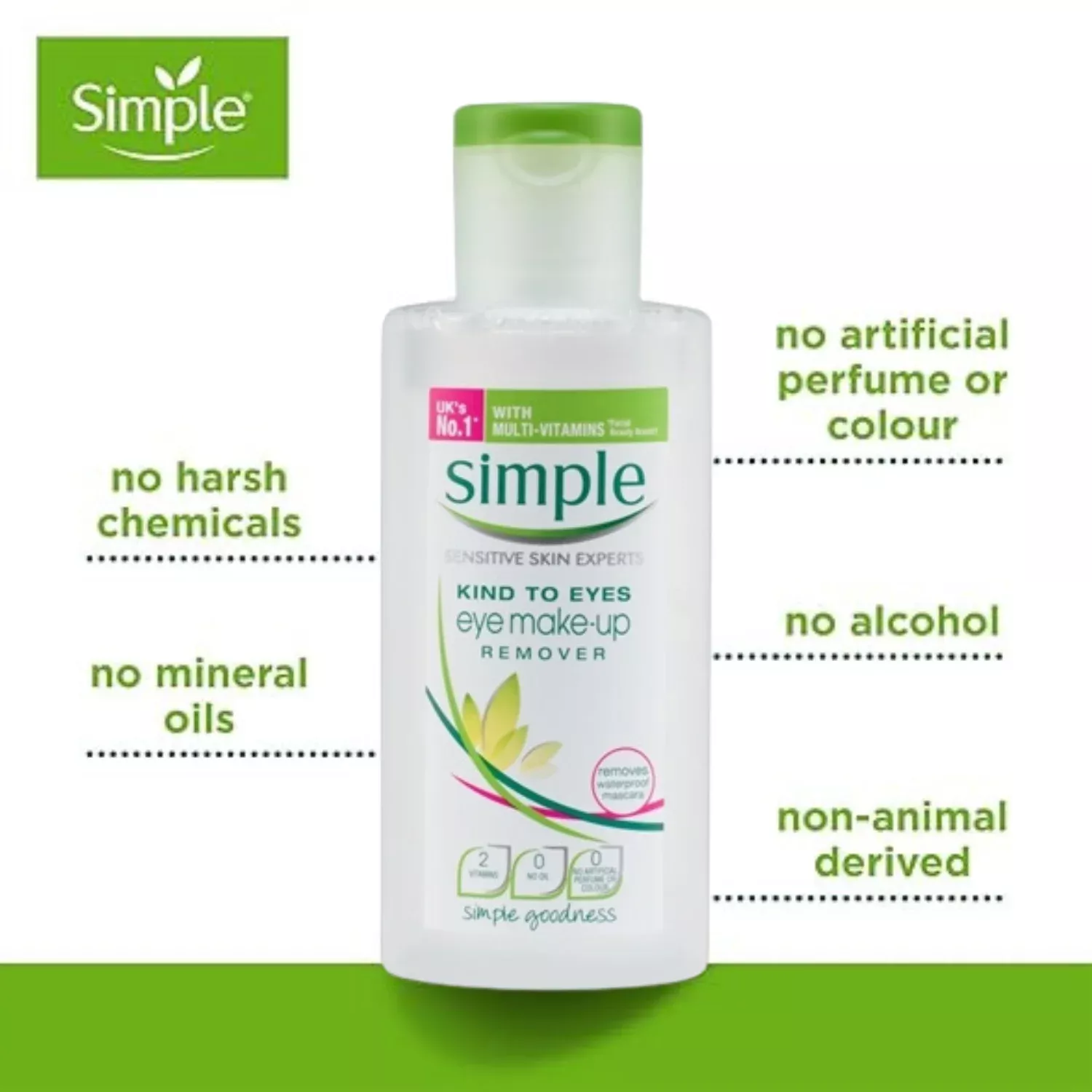 Simple kind to skin eye make up remover 125ml 2