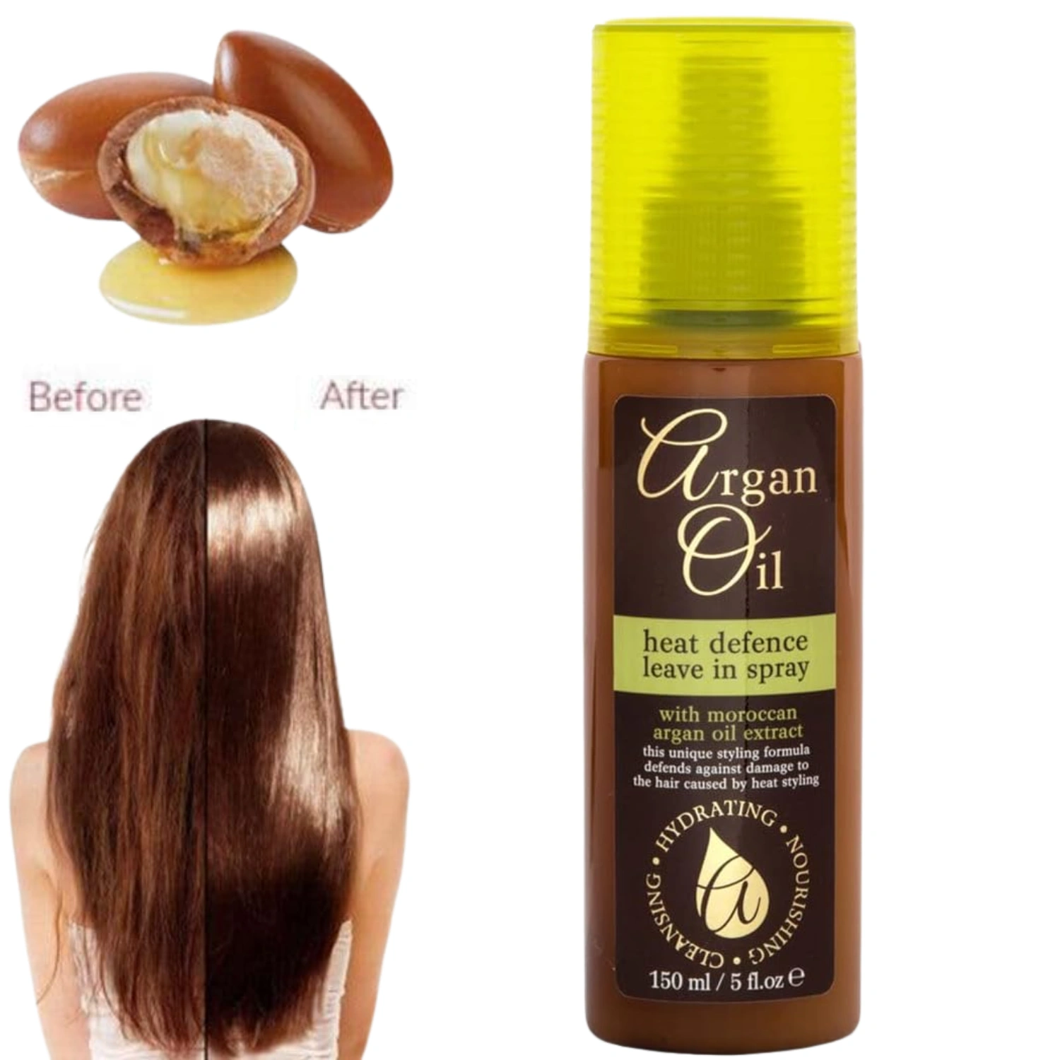 Xpel argan oil heat defence leave in spray 150ml 3