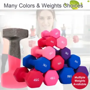 Kemket neoprene dumbbells pair for home gym 0.5 to 6 kg weights (2)